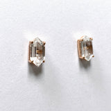 Clear Quartz Stud Earrings in Rose Gold SSGJ64