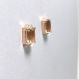 Clear Quartz Stud Earrings in Rose Gold SSGJ64