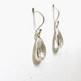 Clear Quartz Teardrop Checkerboard Faceted Earrings PEGJ231