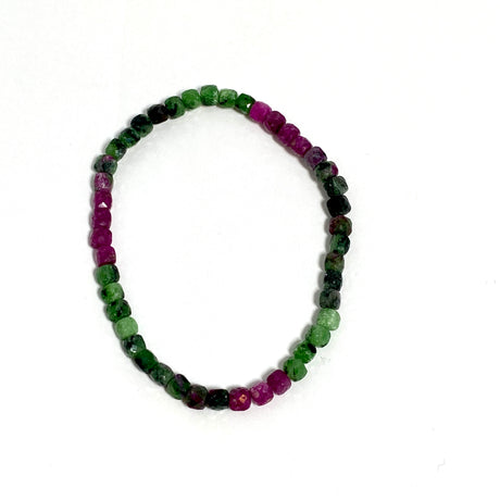 Faceted Square Gemstone Bracelet 3-4mm