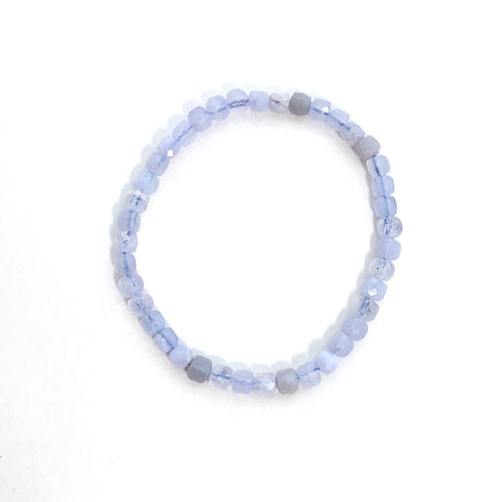 Faceted Square Gemstone Bracelet 3-4mm