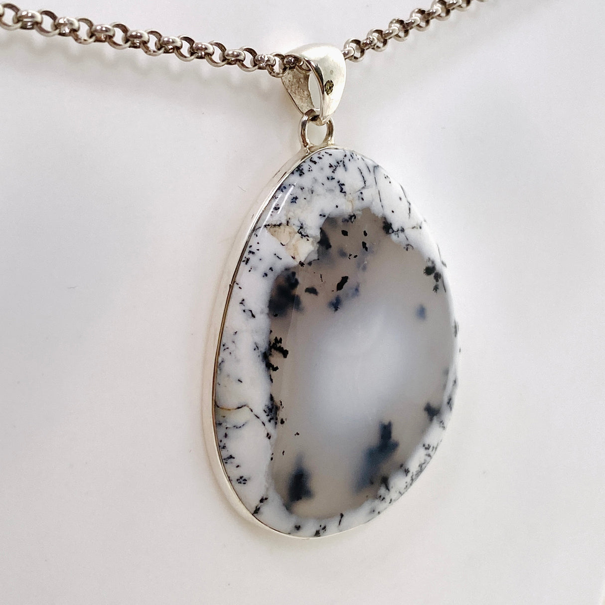 Dendritic Opal Freeform Cabochon Pendant KPGJ4678