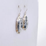 Dendritic Opal Oval Cabochon Earrings in a Decorative Setting KEGJ1539