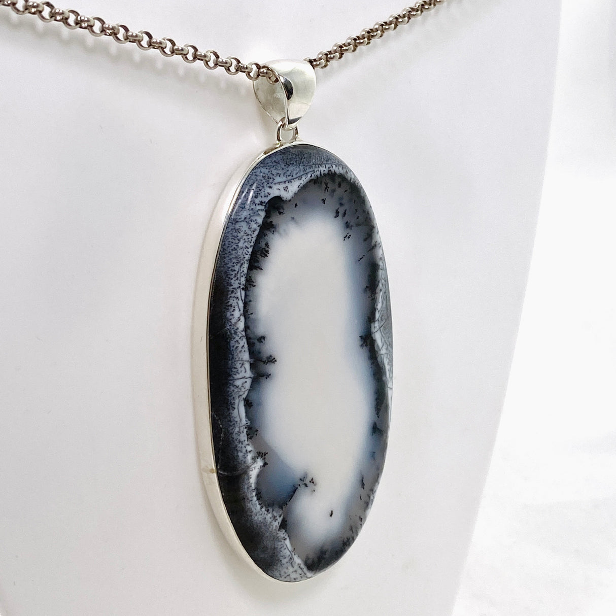 Dendritic Opal Oval Cabochon Pendant KPGJ4671