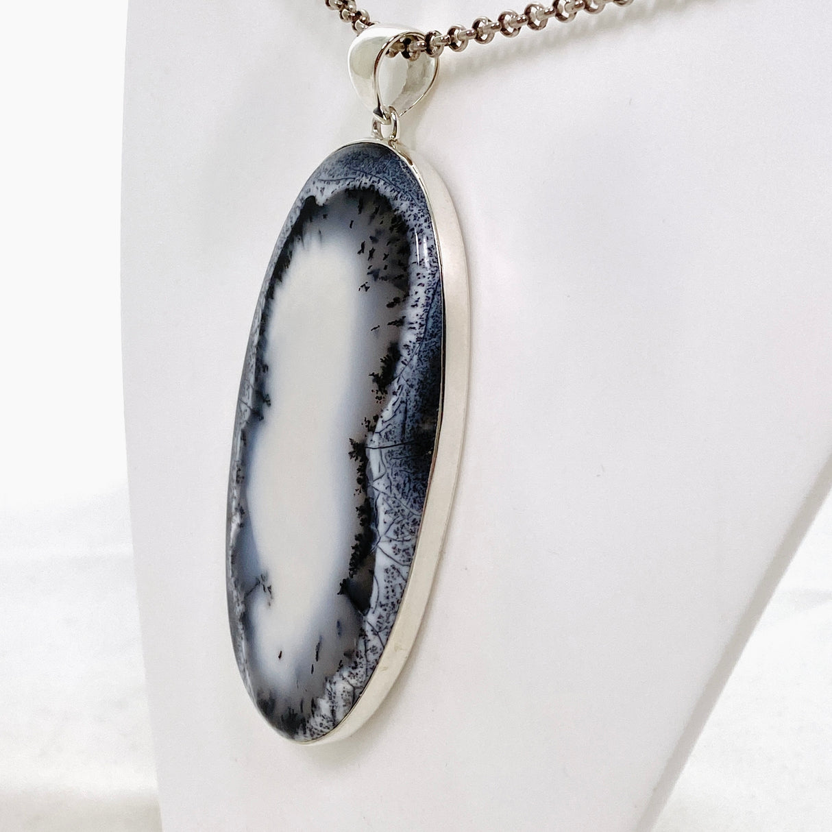 Dendritic Opal Oval Cabochon Pendant KPGJ4671