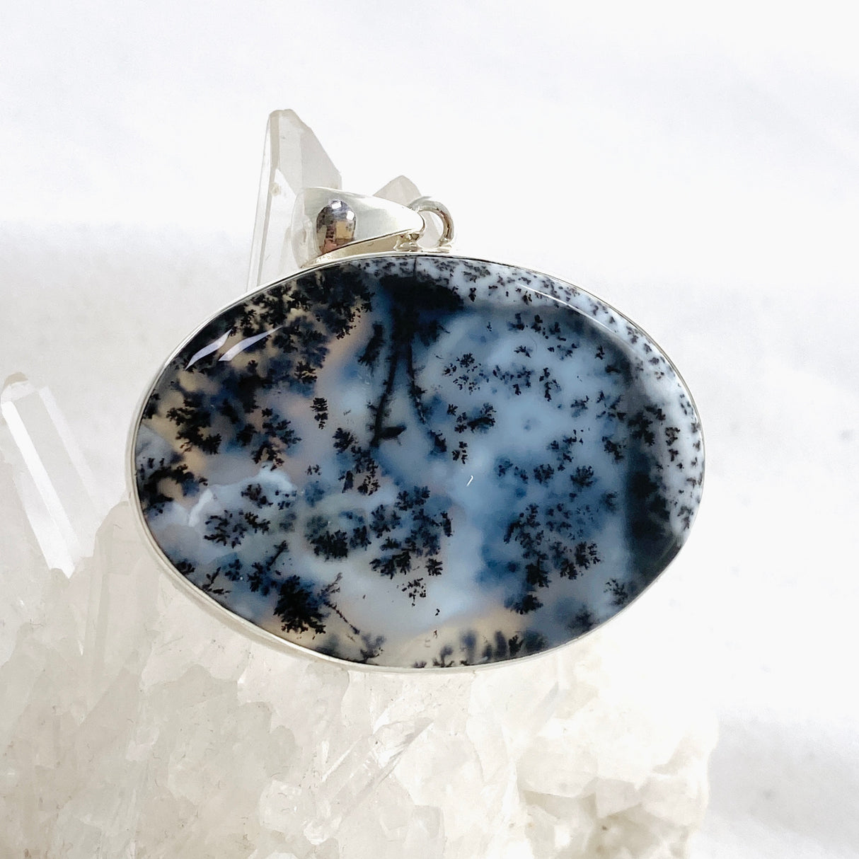 Dendritic Opal Oval Cabochon Pendant KPGJ4672