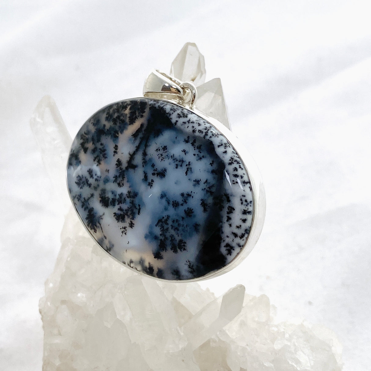 Dendritic Opal Oval Cabochon Pendant KPGJ4672