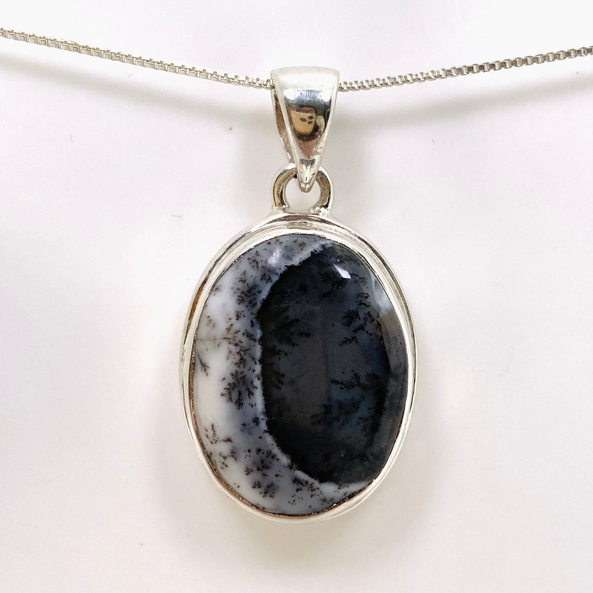 Dendritic Opal Oval Cabochon Pendant KPGJ4673