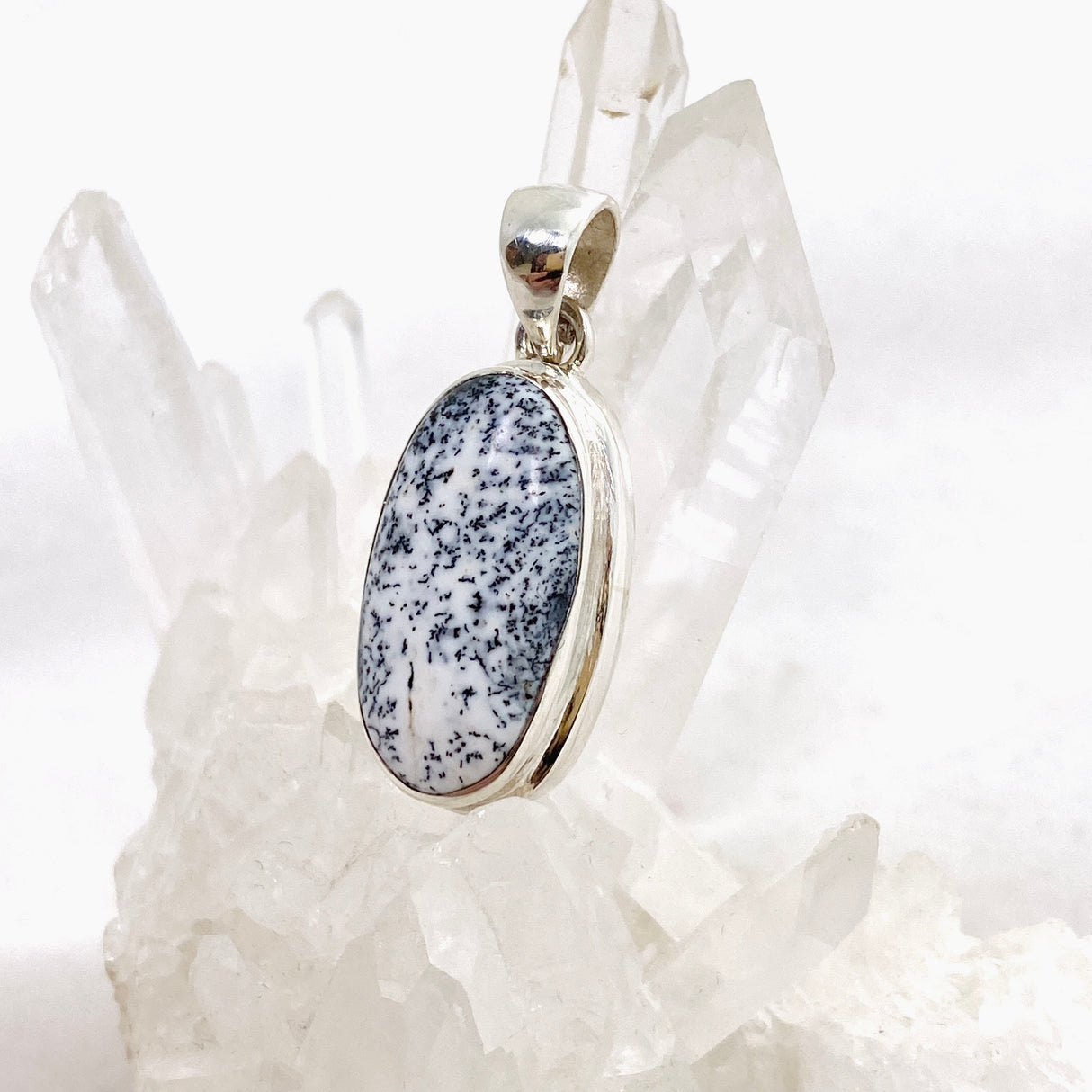 Dendritic Opal Oval Cabochon Pendant KPGJ4674