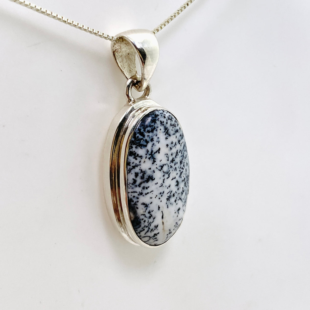 Dendritic Opal Oval Cabochon Pendant KPGJ4674