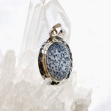 Dendritic Opal Oval Cabochon Pendant in a Hammered Setting KPGJ4675