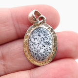 Dendritic Opal Oval Cabochon Pendant in a Hammered Setting KPGJ4675