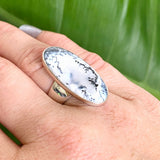 Dendritic Opal Oval Cabochon Ring Size 7 KRGJ3311