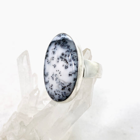 Dendritic Opal Oval Cabochon Ring Size 8 KRGJ3310