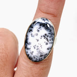 Dendritic Opal Oval Cabochon Ring Size 8 KRGJ3310