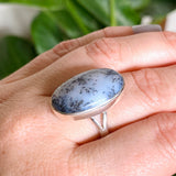 Dendritic Opal Oval Cabochon Split Band Ring Size 8 KRGJ3312