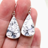 Dendritic Opal Teardrop Cabochon Earrings KEGJ1541