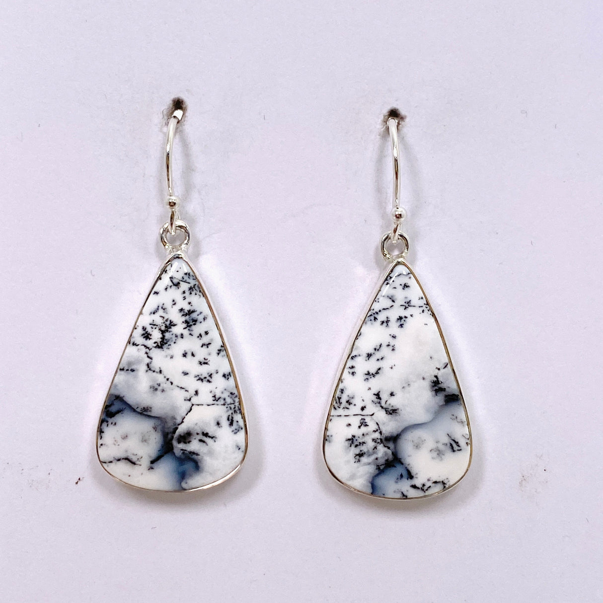 Dendritic Opal Teardrop Cabochon Earrings KEGJ1541