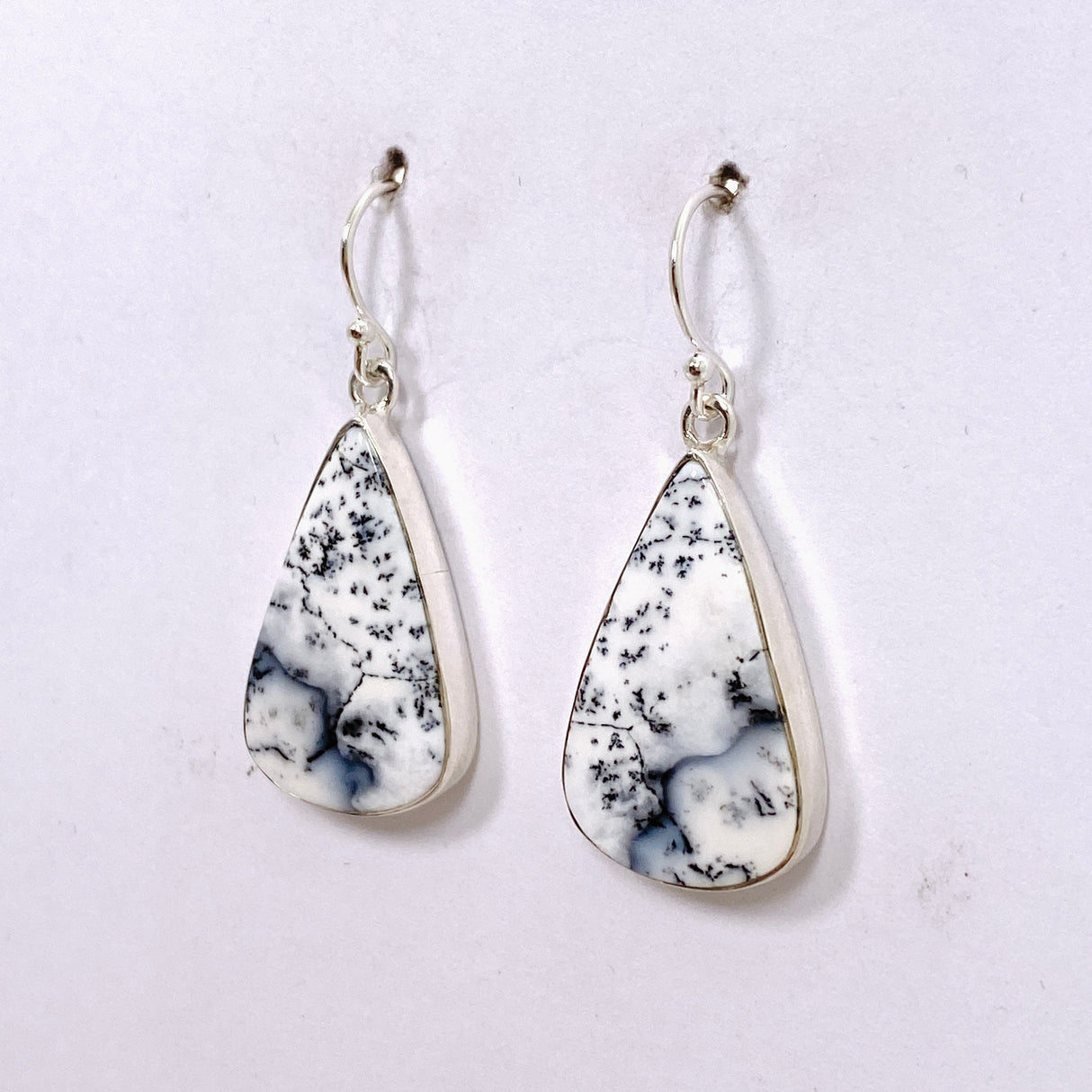 Dendritic Opal Teardrop Cabochon Earrings KEGJ1541