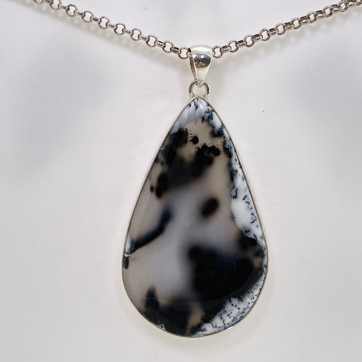 Dendritic Opal Teardrop Cabochon Pendant KPGJ4677