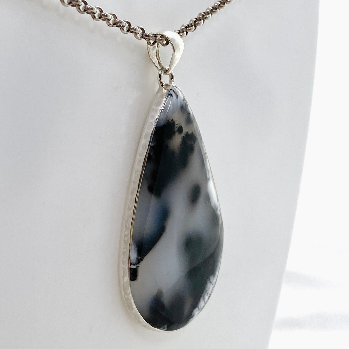 Dendritic Opal Teardrop Cabochon Pendant KPGJ4677