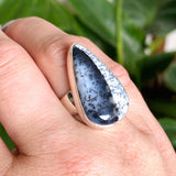 Dendritic Opal Teardrop Cabochon Ring Size 7 KRGJ3313