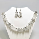 Diamond Quartz natural crystal necklace and earrings set PNGJ002