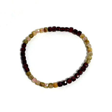 Faceted Square Gemstone Bracelet 3-4mm