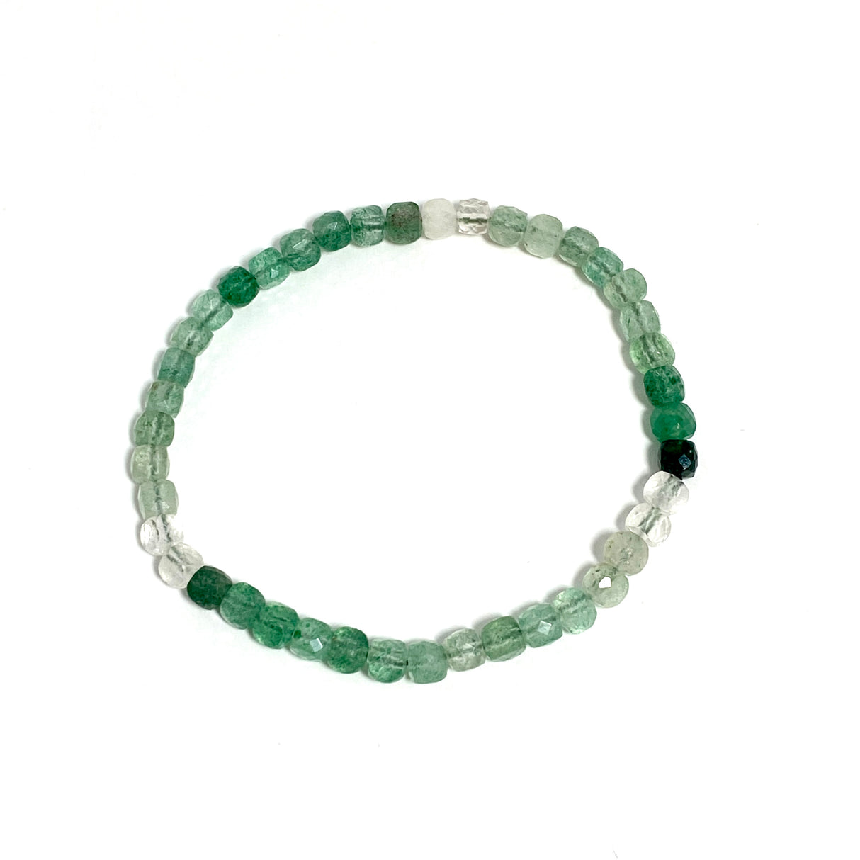 Faceted Square Gemstone Bracelet 3-4mm