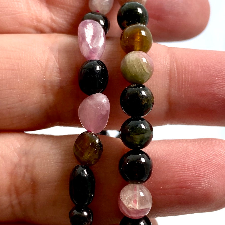 Tourmaline mixed colour bracelet