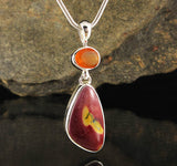 Carnelian & Mookaite in Sterling Silver Pendant EPGJ06