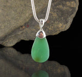 Chrysoprase Teardrop Sterling Silver Pendant EPGJ15