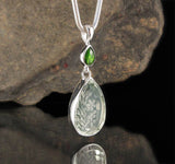 Chrome Diopside & Carved Prasiolite Sterling Silver Pendant EPGJ18