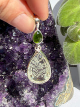Chrome Diopside & Carved Prasiolite Sterling Silver Pendant EPGJ18