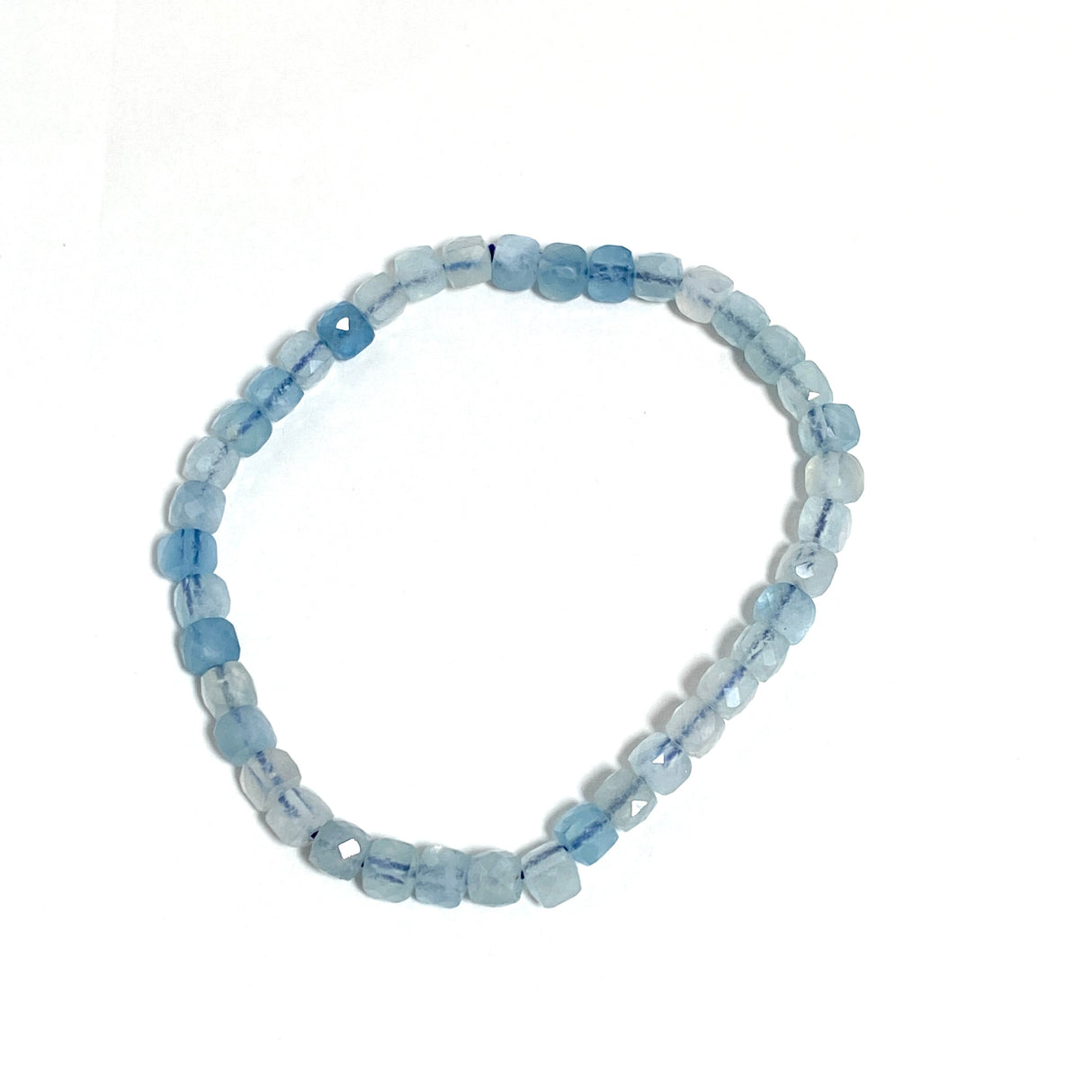 Faceted Square Gemstone Bracelet 3-4mm