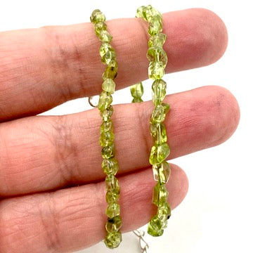 Peridot Nugget Bracelet with extension chain