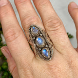 Boho Style R4058 Moonstone multi stone ring s.8