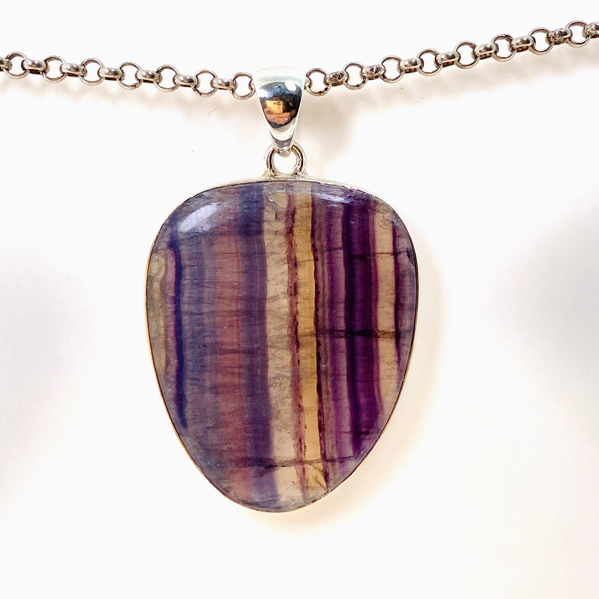 Fluorite Freeform Cabochon Pendant KPGJ4800