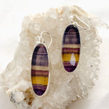 Fluorite Oval Cabochon Earrings KEGJ1558