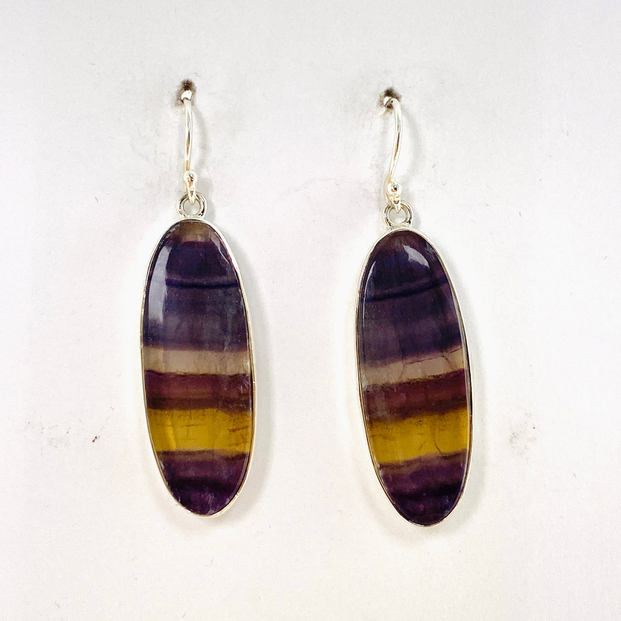 Fluorite Oval Cabochon Earrings KEGJ1558