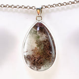 Lodolite (Garden Quartz) Teardrop Cabochon Pendant KPGJ4724