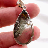 Lodolite (Garden Quartz) Teardrop Cabochon Pendant KPGJ4725