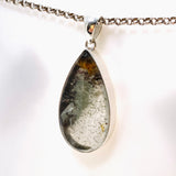 Lodolite (Garden Quartz) Teardrop Cabochon Pendant KPGJ4725