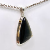 Goldsheen Obsidian Freeform Cabochon Pendant in a Decorative Setting KPGJ4762