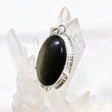 Goldsheen Obsidian Oval Cabochon Pendant in a Decorative Setting KPGJ4757