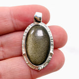 Goldsheen Obsidian Oval Cabochon Pendant in a Decorative Setting KPGJ4757