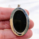 Goldsheen Obsidian Oval Cabochon Pendant in a Decorative Setting KPGJ4758