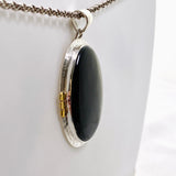 Goldsheen Obsidian Oval Cabochon Pendant in a Decorative Setting KPGJ4758