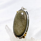 Goldsheen Obsidian Oval Cabochon Pendant in a Decorative Setting KPGJ4759