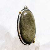 Goldsheen Obsidian Oval Cabochon Pendant in a Decorative Setting KPGJ4759